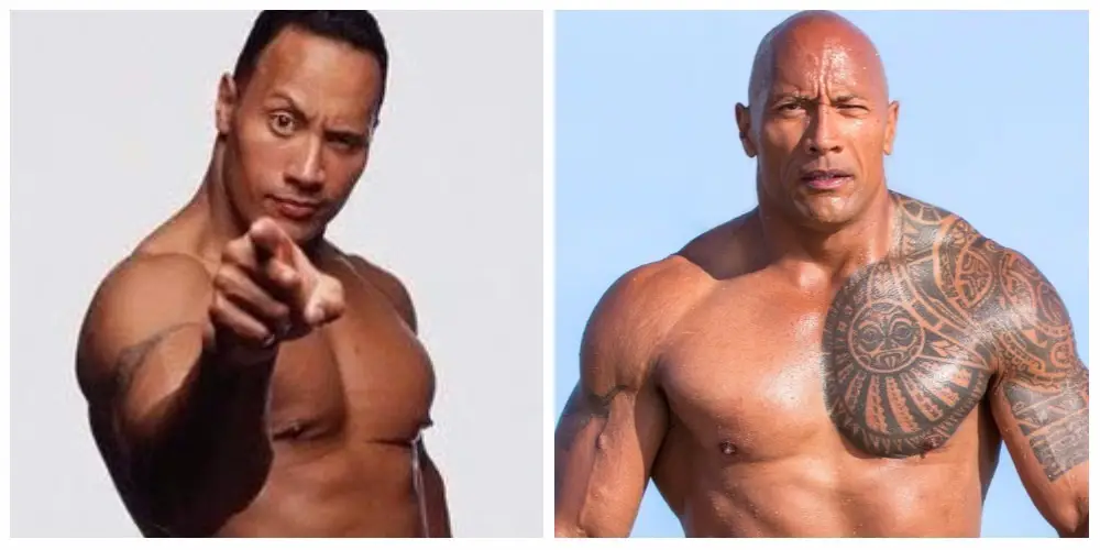 The Rock, before and after liposuction